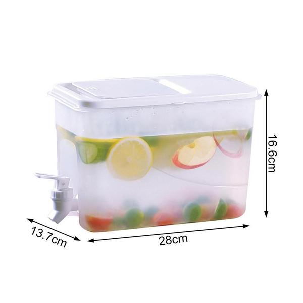 Imagem de Garrafa de potes de água fria de 4000mL com faucet fruit teapot household Lemonade Bucket Bucket Dispenser for Beverage Storage Box Potes de água e chaleiras