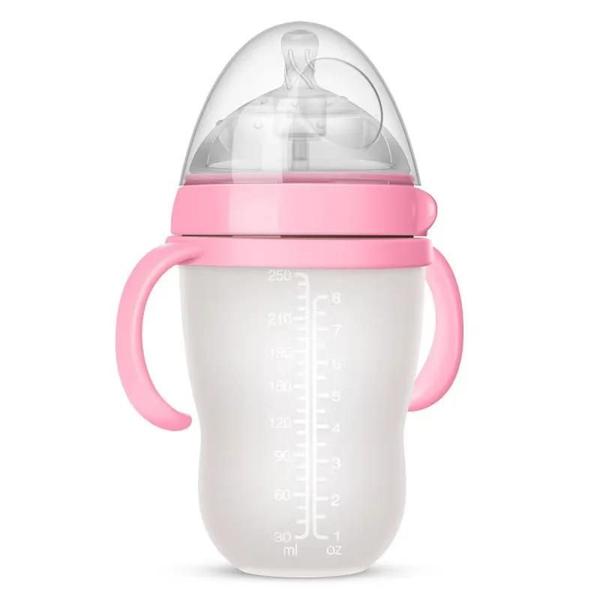 Imagem de Garrafa de Silicone para Bebê 240ml - Com Canudo, Alça e Bola de Gravidade