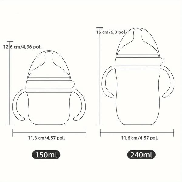 Imagem de Garrafa de Silicone para Bebês (0-3 Anos) - 150ml/250ml - Antiderrapante