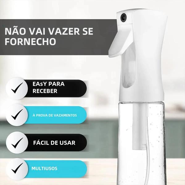 Imagem de Garrafa de Spray Contínua 300ml para Salão de Cabeleireiro e Barbeiro - Recarregável