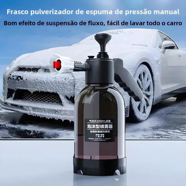 Imagem de Garrafa De Spray De Espuma 2L Para Lavagem De Carro, Bule Manual Pneumático De Rega Doméstica