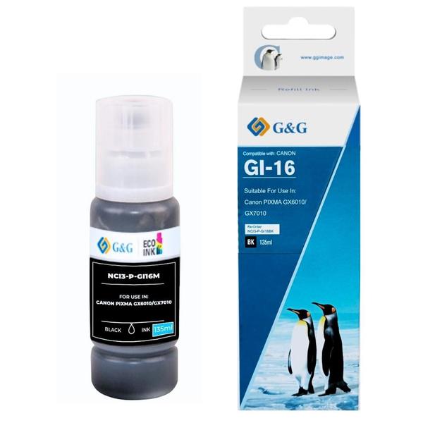 Imagem de Garrafa De Tinta Compatível Canon GI-16 Preto G&G