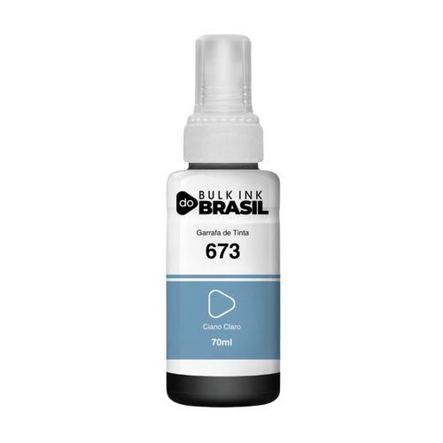 Garrafa de Tinta T673 T673520AL Ciano Claro Compatível Epson L1800 - Bulk Ink Do Brasil Imagem de Garrafa de Tinta T673 T673520AL Ciano Claro Compatível Epson L1800