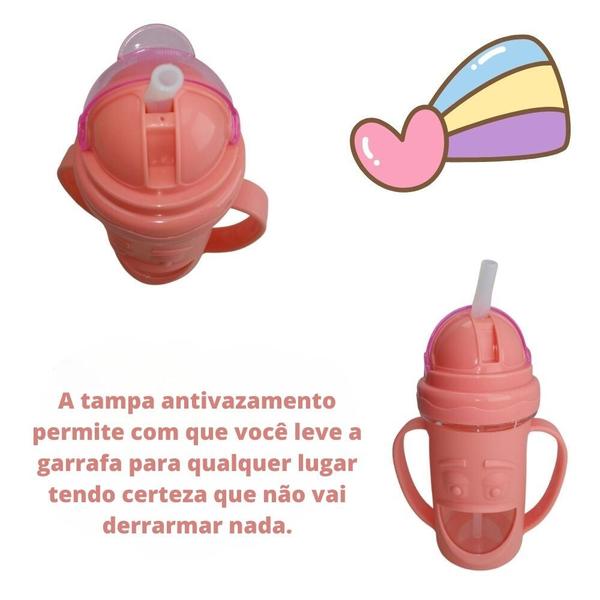 Imagem de Garrafa de Transição Infantil 300ml Com Alça e Canudo