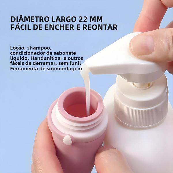 Imagem de Garrafa De Viagem De Silicone Portátil 30/60/90ml À Prova De Vazamento Recarregável Loção Shampoo