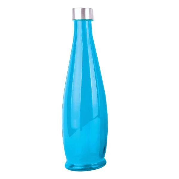Imagem de Garrafa de vidro tampa acqua água suco azul