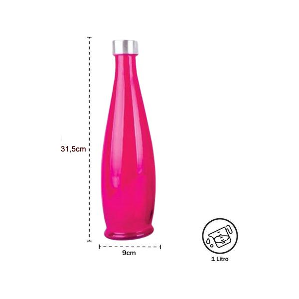 Imagem de Garrafa de vidro tampa acqua água suco rosa