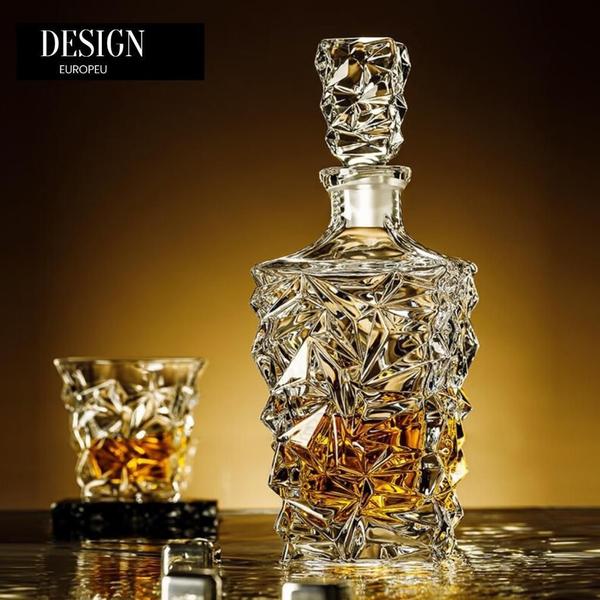 Imagem de Garrafa Decanter Vidro Whisky Licor 800Ml +6 Copos Superluxo