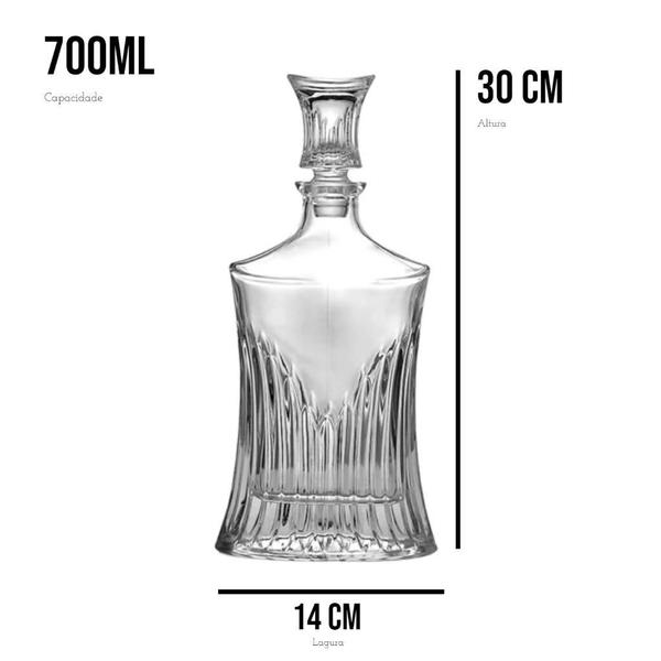 Garrafa Decanter Whisky Vidro Licor 700Ml + 6 Copos - Vacheron Imagem de Garrafa Decanter Whisky Vidro Licor 700Ml + 6 Copos