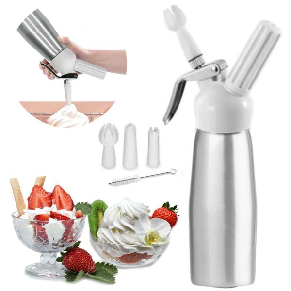 Garrafa Dispenser Chantilly Sifão Inox 500Ml Cápsula Gás No2 - Hauskraft Imagem de Garrafa Dispenser Chantilly Sifão Inox 500Ml Cápsula Gás No2