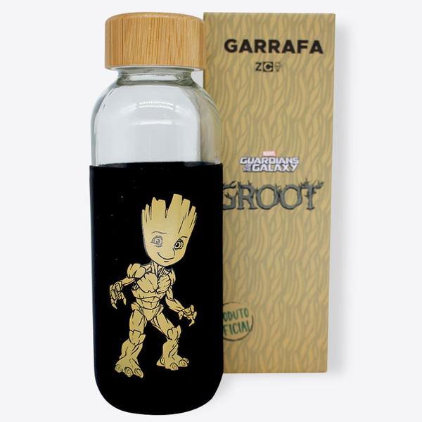 Imagem de Garrafa Eco Groot  Guardiões da Galáxia Marvel Vidro 450ml