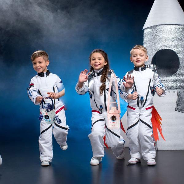 Imagem de Garrafa Escolar Água Foguete Astronauta Infantil Adesivos