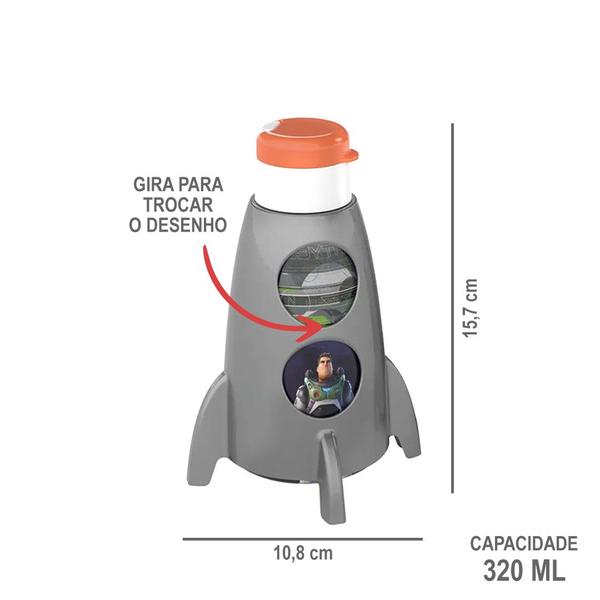 Imagem de Garrafa Foguete Buzz Lightyear 320 ml Garrafinha para Criança