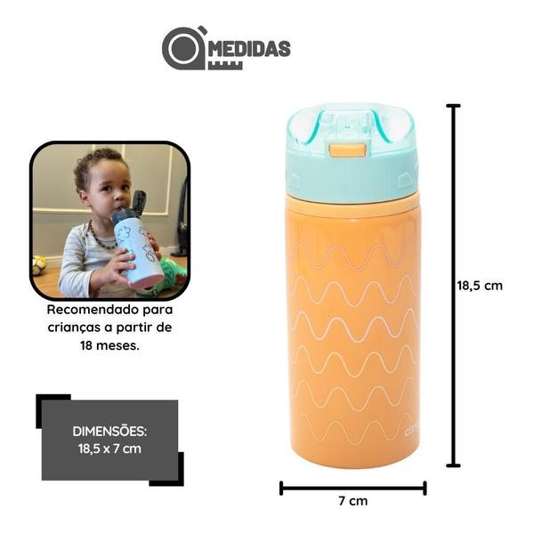 Imagem de Garrafa Fresh Infantil Em Alumínio Com Canudo 580Ml - Clingo