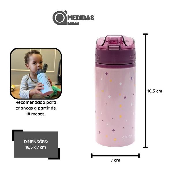 Imagem de Garrafa Fresh Infantil Em Alumínio Com Canudo 580Ml - Clingo