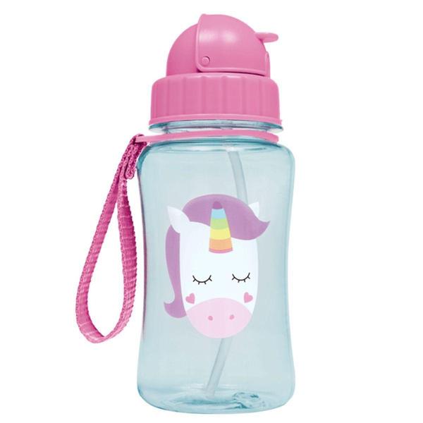 Imagem de Garrafa Garrafinha Infantil Canudo Silicone Buba Animal Fun 400ml