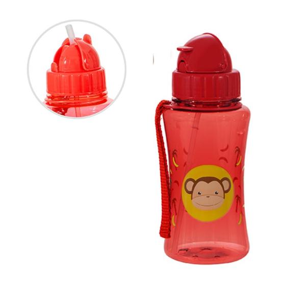 Imagem de Garrafa Garrafinha Squeeze Infantil Escolar Canudo Retratil Silicone 400ml