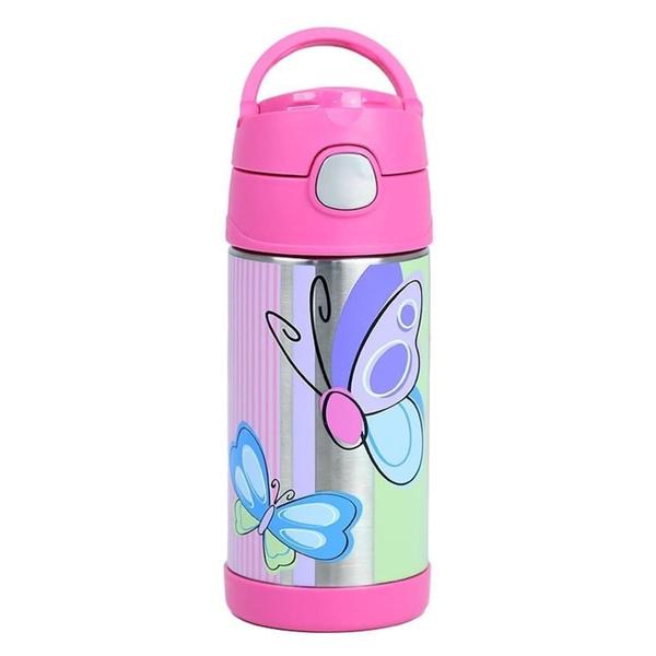 Imagem de Garrafa Garrafinha Térmica Infantil Thermos 355Ml Borboleta