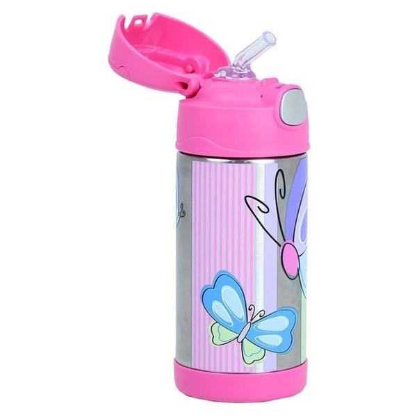 Imagem de Garrafa Garrafinha Térmica Infantil Thermos 355Ml Borboleta