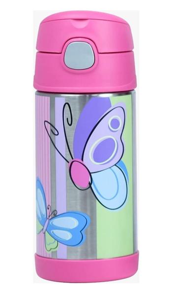 Imagem de Garrafa Garrafinha Térmica Infantil Thermos 355Ml Borboleta