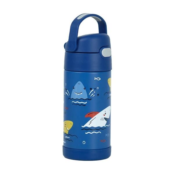 Imagem de Garrafa Garrafinha Térmica Infantil Thermos 355ml Tubarão