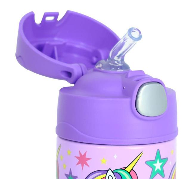 Imagem de Garrafa Garrafinha Térmica Infantil Thermos 355ml Unicórnio