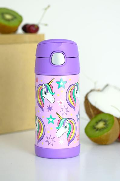 Imagem de Garrafa Garrafinha Térmica Infantil Thermos 355Ml Unicórnio