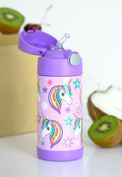 Imagem de Garrafa Garrafinha Térmica Infantil Thermos 355Ml Unicórnio