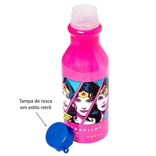 Imagem de Garrafa Hidratação Mulher Maravilha 500ml Infantil  1 Unidade