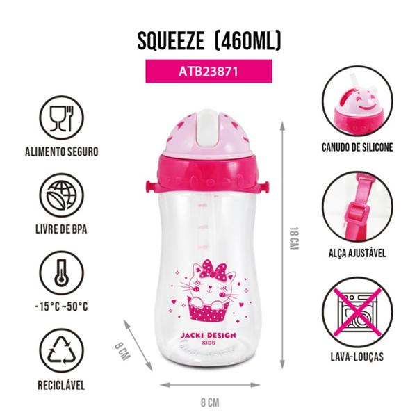 Imagem de Garrafa Infantil 460ml Jacki Design - Pimpolho Pink