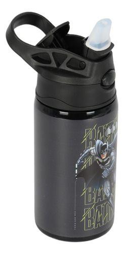 Imagem de Garrafa Infantil Bico Silicone E Canudo Inox 500ml Batman