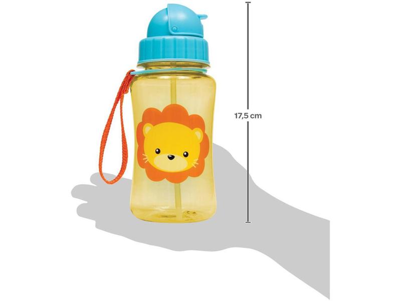 Imagem de Garrafa Infantil com Canudo 350ml Buba Animal Fun Leão