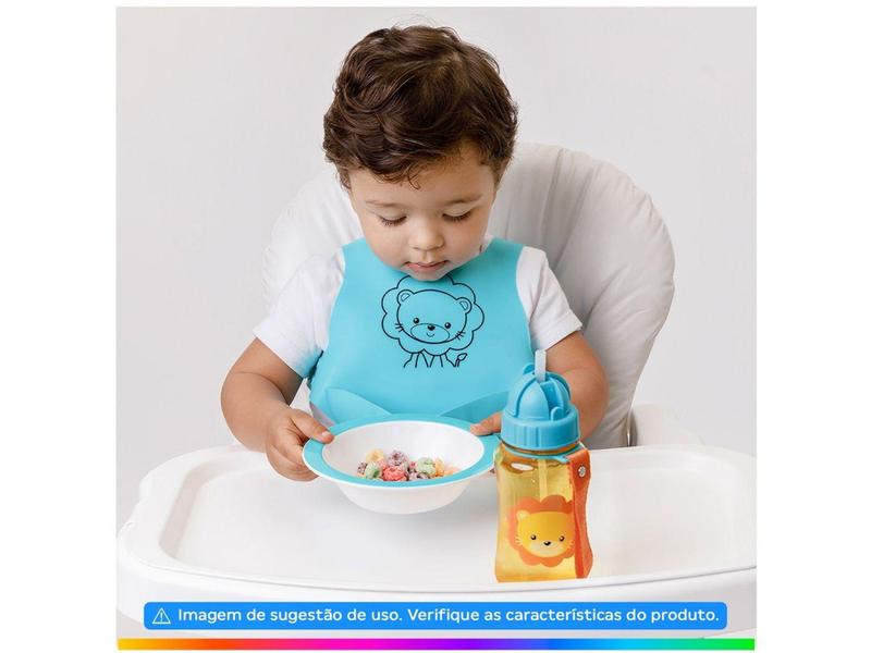 Imagem de Garrafa Infantil com Canudo 350ml Buba Animal Fun Leão