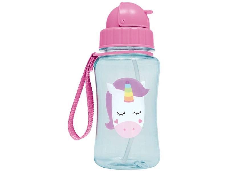 Imagem de Garrafa Infantil com Canudo 350ml Buba Animal Fun Unicórnio