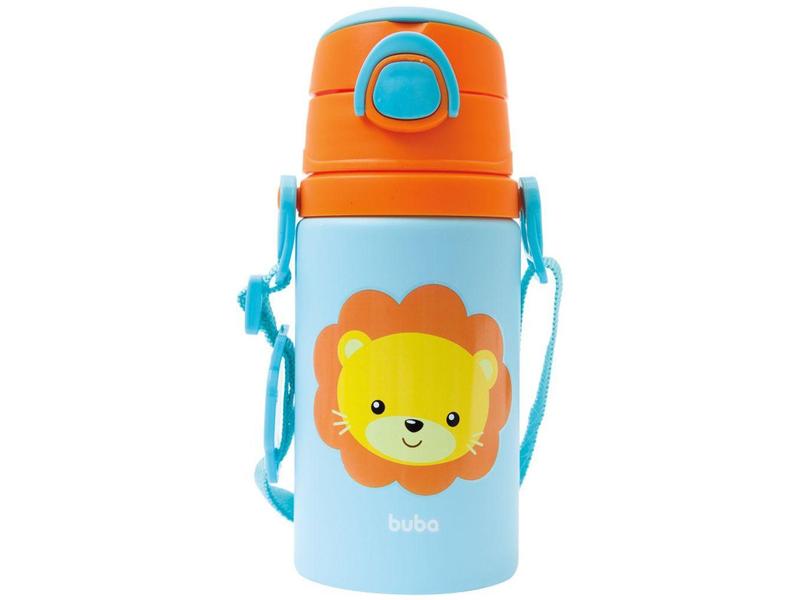 Imagem de Garrafa Infantil com Canudo 450ml Buba Animal Fun - Leão