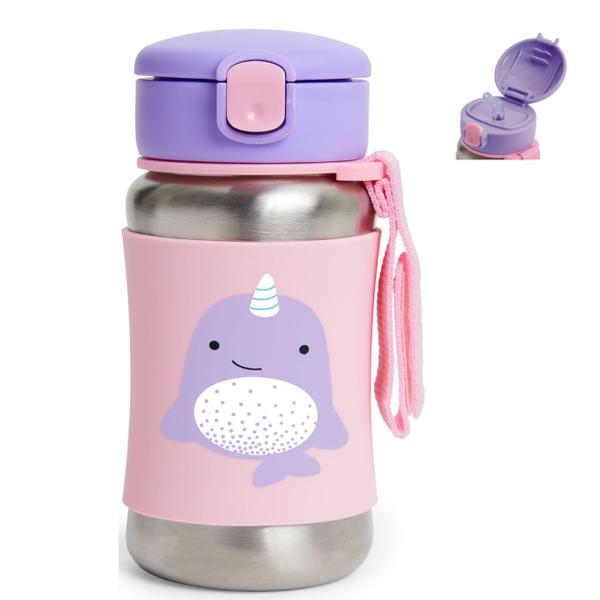 Imagem de Garrafa Infantil Com Canudo Térmica Inox Skip Hop Zoo 350ml