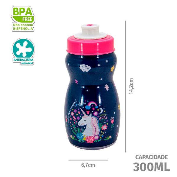 Imagem de Garrafa Infantil Squeeze Escolar 300ml Personagens Plasutil