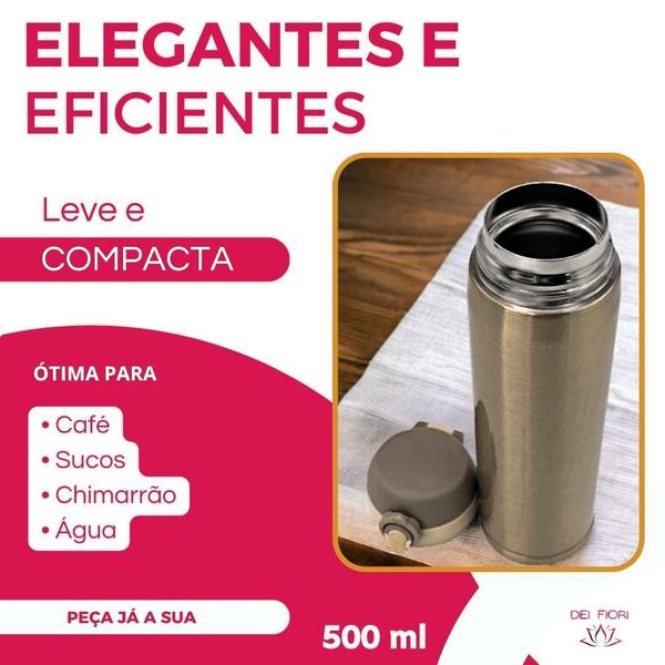 Imagem de Garrafa Isotérmica Com Tampa Café Água Chá Suco 500ml Cores