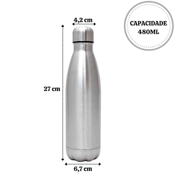 Imagem de Garrafa isotérmica de inox pintura com brilho 480ml 