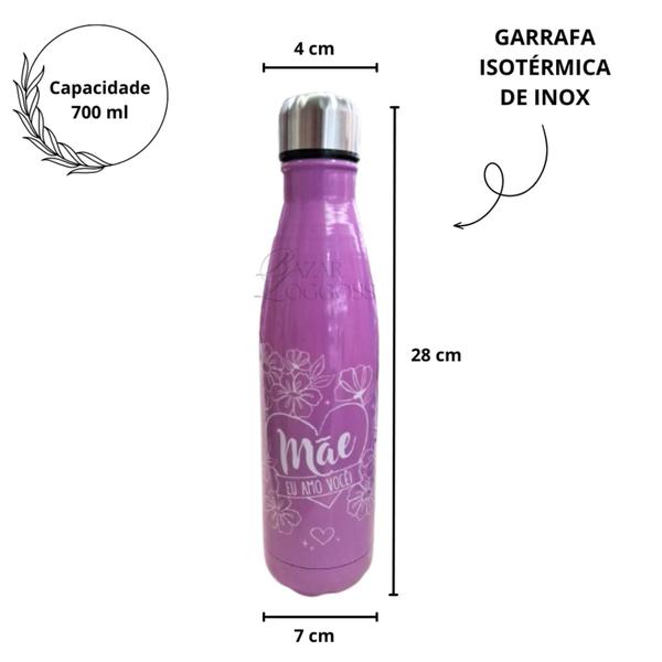 Imagem de Garrafa Isotérmica Inox Mamãe  700ml