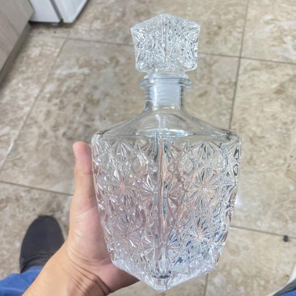 Imagem de Garrafa Licoreira Para Licor Whisky Grande Luxo Garrafa De Vidro Para Whisky