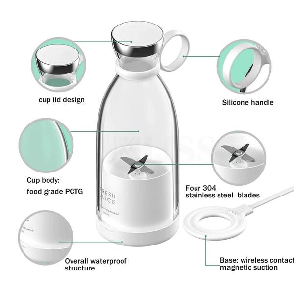 Garrafa Liquidificador Portátil Fresh Juice Original Usconnect p/Viagem mini Mixer Pessoal com carregamento magnético Imagem de Garrafa Liquidificador Portátil Fresh Juice Original Usconnect p/Viagem mini Mixer Pessoal com carregamento magnético