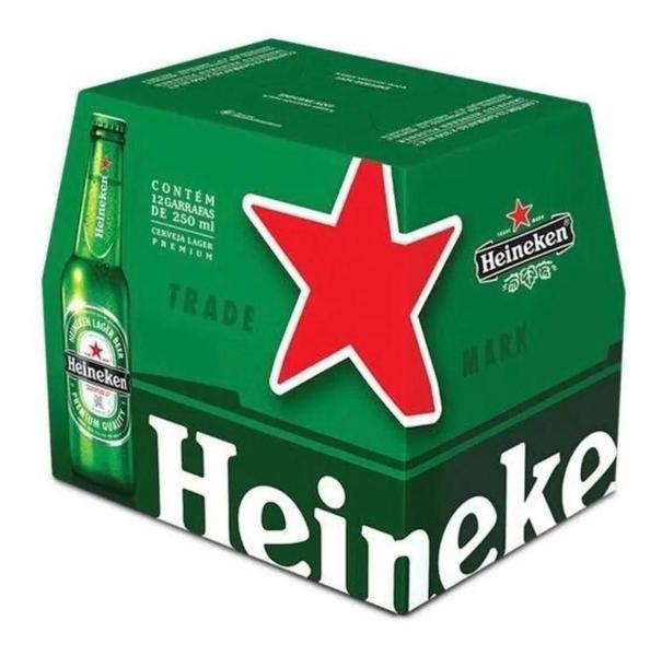 Garrafa Long Neck Cerveja Heineken Pack Com 12 X De 250 Ml Imagem de Garrafa Long Neck Cerveja Heineken Pack Com 12 X De 250 Ml