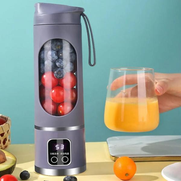 Garrafa Mini Mixer Liquidificador Portátil Recarregável Usb 450ml - GARRAFA E MINI LIQUIDIFICADOR Imagem de Garrafa Mini Mixer Liquidificador Portátil Recarregável Usb 450ml