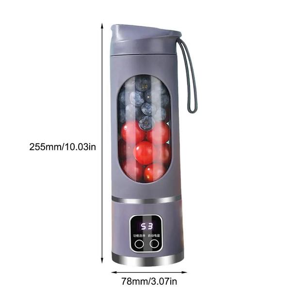 Garrafa Mini Mixer Liquidificador Portátil Recarregável Usb 450ml - GARRAFA E MINI LIQUIDIFICADOR Imagem de Garrafa Mini Mixer Liquidificador Portátil Recarregável Usb 450ml