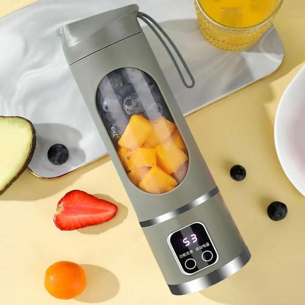 Garrafa Mini Mixer Liquidificador Portátil Recarregável Usb 450ml - GARRAFA E MINI LIQUIDIFICADOR Imagem de Garrafa Mini Mixer Liquidificador Portátil Recarregável Usb 450ml