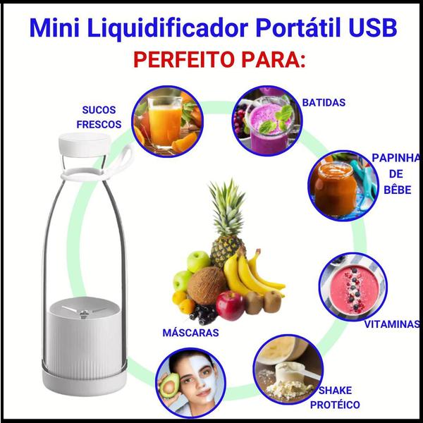 Imagem de Garrafa Mixer Mini Liquidificador Copo Portátil 380ml