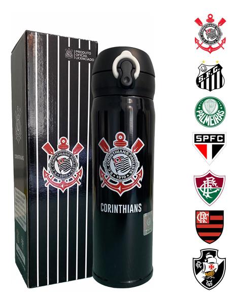 Imagem de Garrafa Palmeiras Inox Squeeze Termica Cafe Agua Oficial