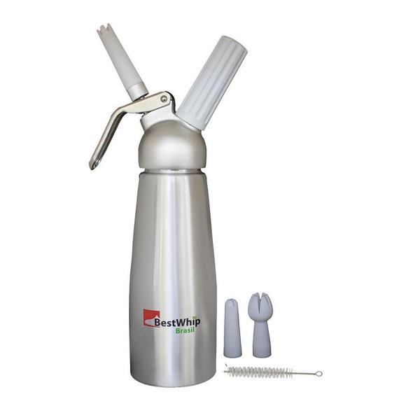 Garrafa Para Chantilly Alm 500ml Prata Best Whip - BESTWHIP Imagem de Garrafa Para Chantilly Alm 500ml Prata Best Whip