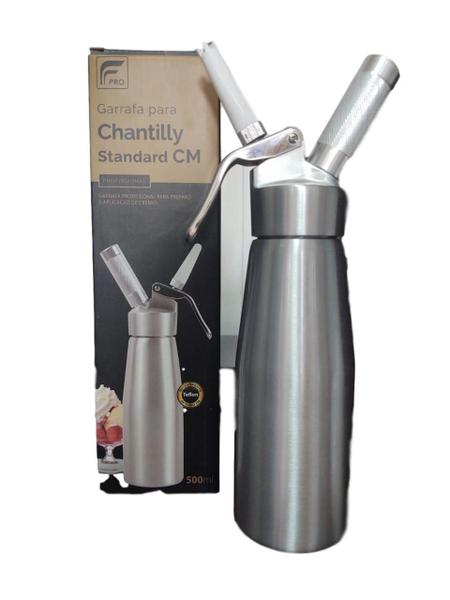 Garrafa Para Chantilly Sifão 500Ml Prata - Fpro - Flavors - Pro Imagem de Garrafa Para Chantilly Sifão 500Ml Prata - Fpro
